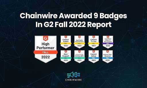 Crypto Newswire 服務 Chainwire 榮獲 G2 頒發的九個優秀徽章